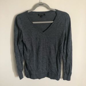 Dark Grey Merino V-neck Sweater